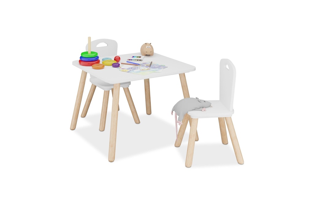 relaxdays Ens. fauteuils et canapé enfants MDF / pin, 3 pièces