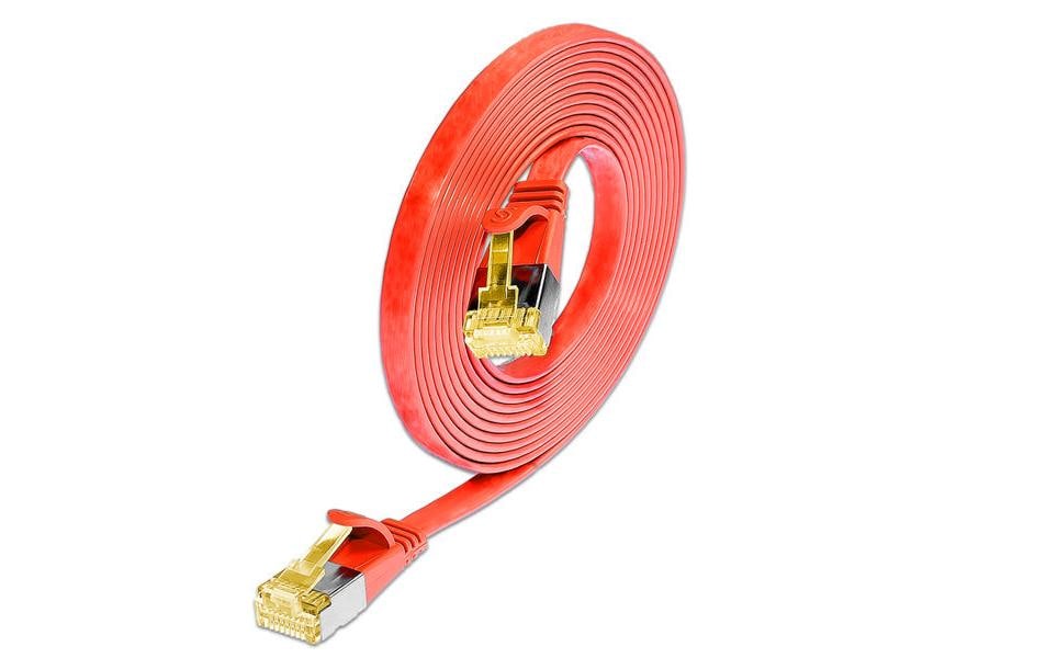 SLIM Câble patch slim  Cat 6A, U/FTP, 3 m, Rouge