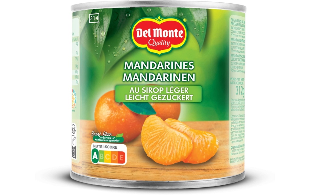Del Monte Boîte Tangerines légèrement sucrées 175 g