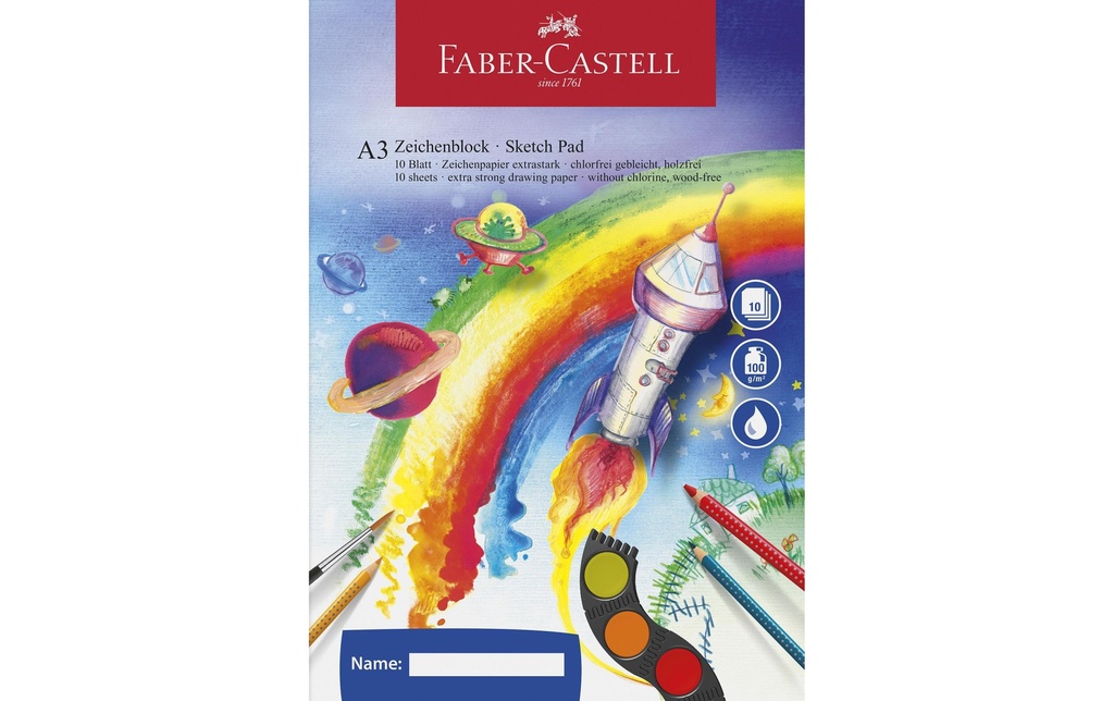 Faber-Castell Carnet de dessin A3 10 feuilles