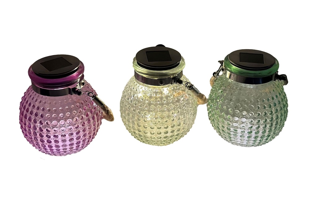 Dameco Photophore Verre solaire set de 3