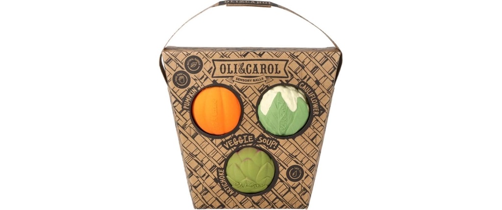 Oli&Carol Hochet silencieux Veggie Soup Baby Balls sensorielles
