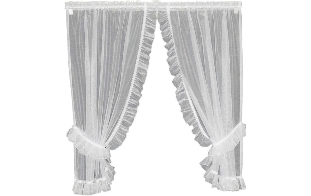 Hubatka Rideau ajouré vitrage 95 cm x 150 cm, Blanc