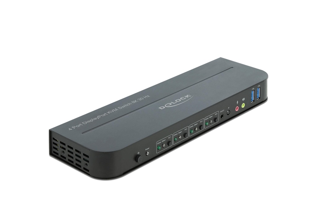 Delock Commutateur KVM 4 Port Displayport avec USB 3.0 et Audio 8k 30Hz