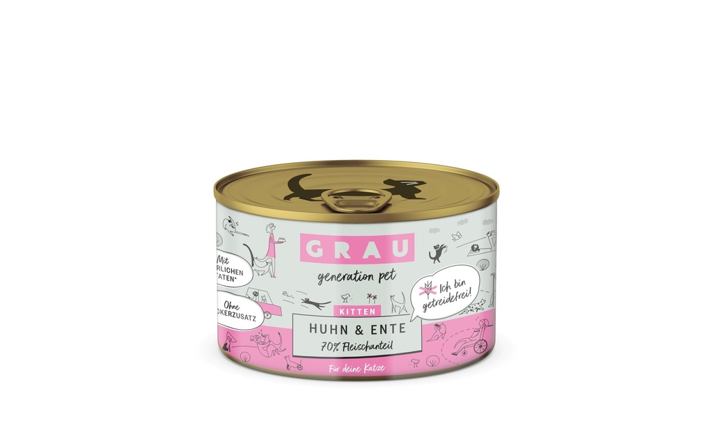 Grau Alimentation humide Kitten poulet et canard 200 g