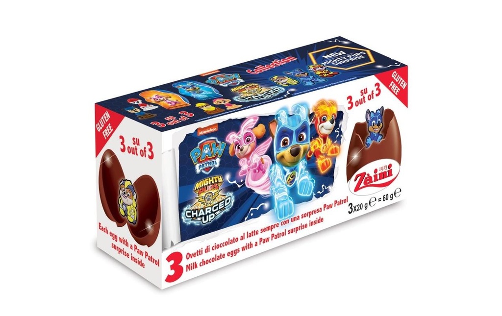 Zàini Chocolat Œufs en chocolat Paw Patrol 3 x 20 g
