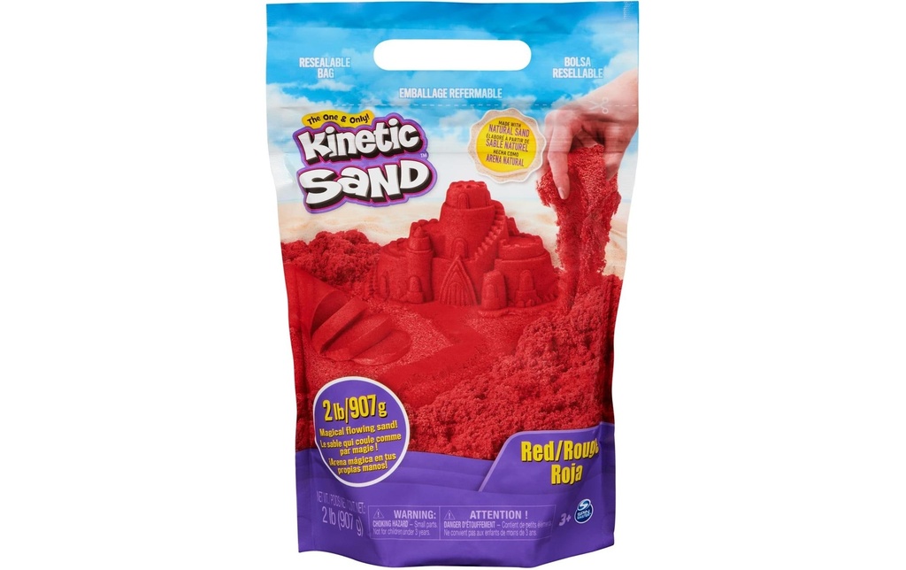 Spinmaster Sac de couleur Kinetic Sand rouge, 907 g