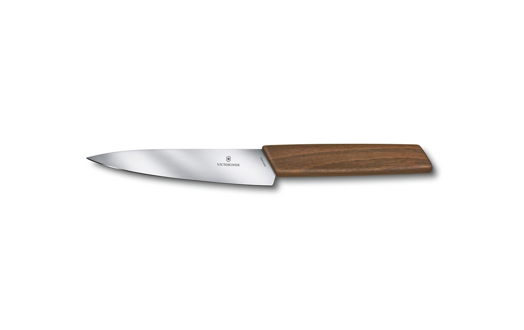Victorinox Couteau d’office Swiss Modern 15 cm bois de noyer