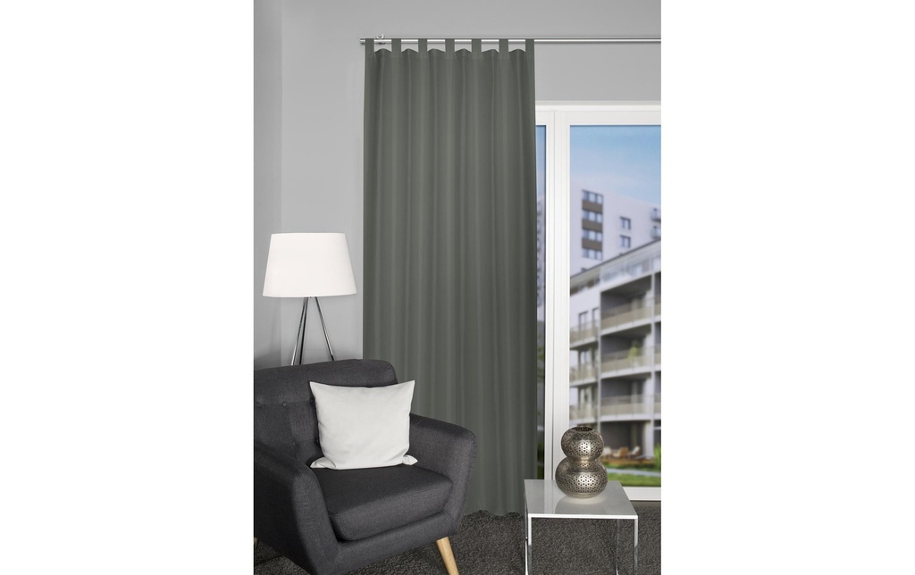 Stotz Decor AG Rideaux opaques avec boucle Fjella 130 cm x 245 cm,  Antharzite