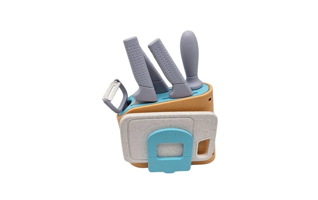 alldoro Bloc à couteaux pour la cuisine des enfants, 7 pièces