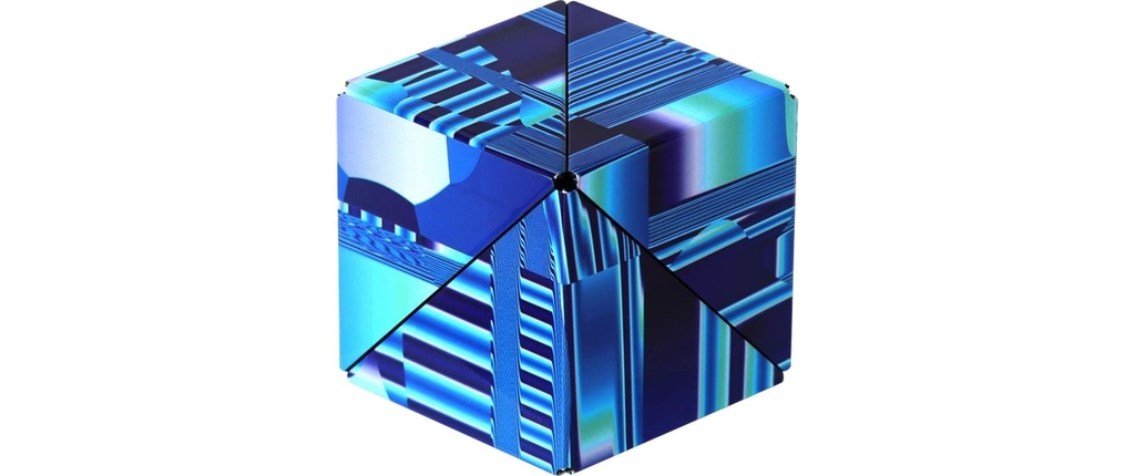 Shashibo Cube Blue Crystal – par l'artiste Laurence Gartel 2.0