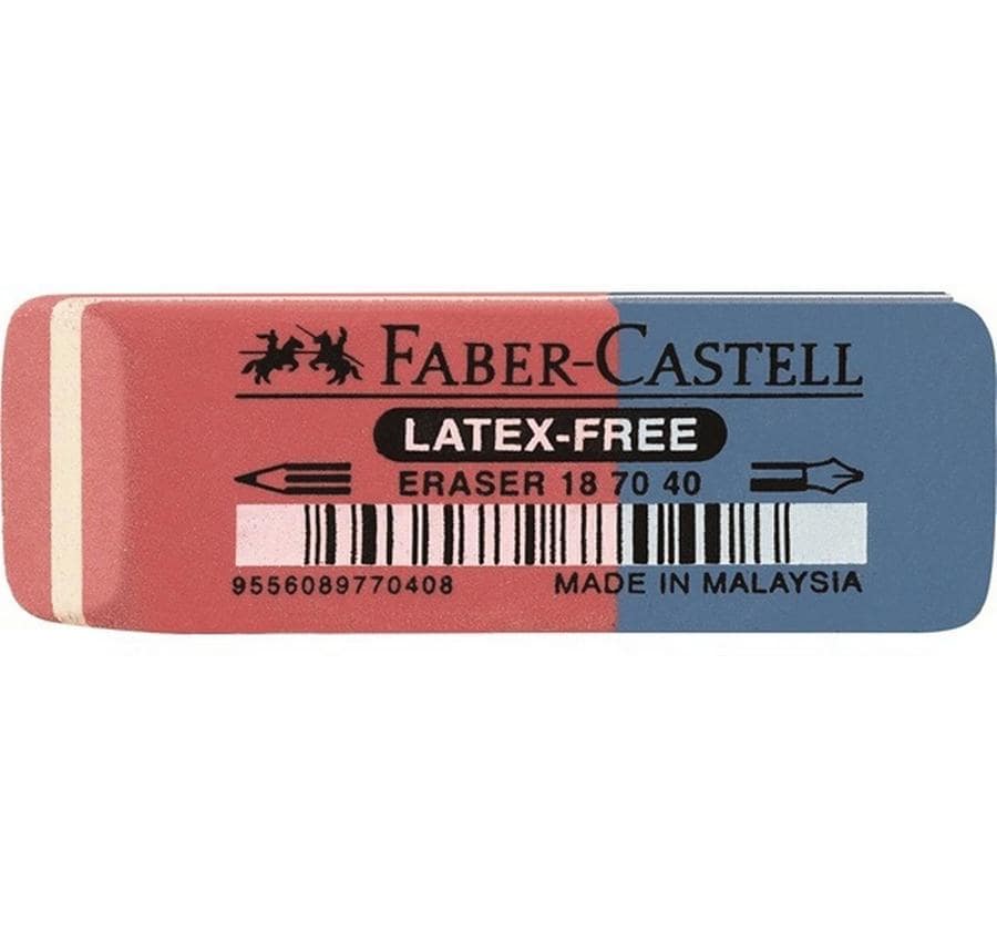 Faber-Castell Gomme 7070-40 Bleu/Rouge