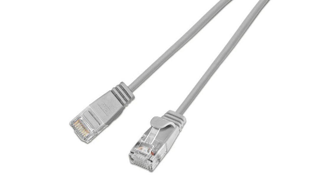 SLIM Câble de raccordement KAT6 Light, rond, U/UTP, Ø 2,8 mm, gris