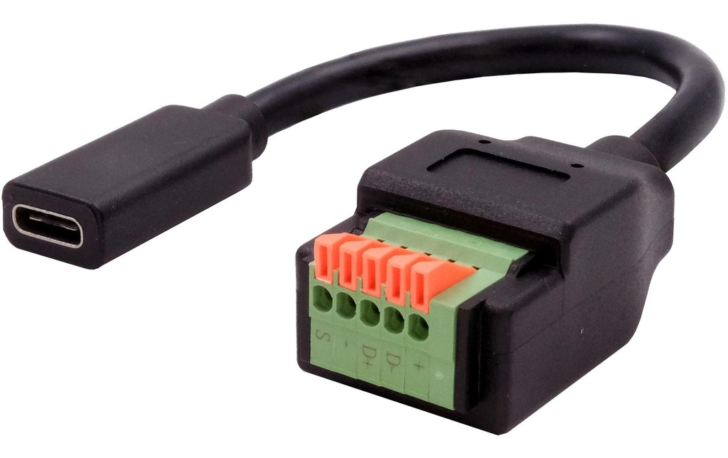 Exsys Adaptateur USB 2.0 Prise USB C - Bloc de terminaison 5 broches