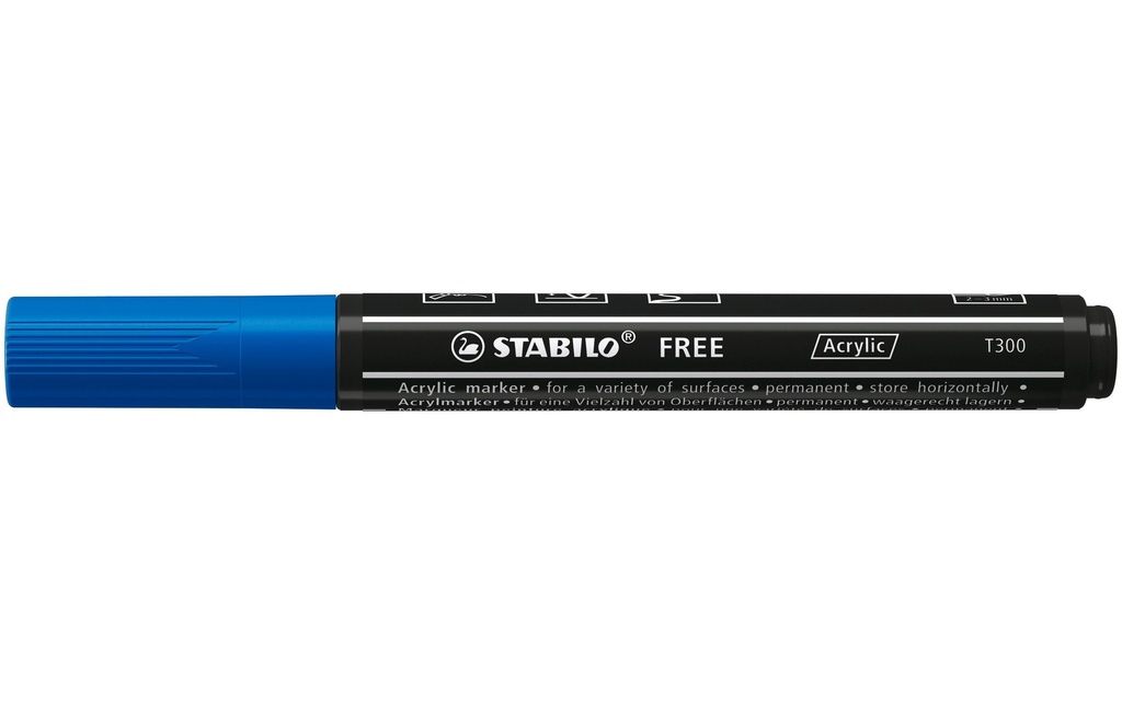 STABILO Marqueur acrylique Free Acrylic T300 Bleu foncé