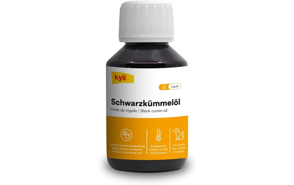 kyli Supplément alimentaire pour chiens Huile de cumin noir, 100 ml