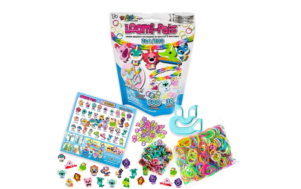 BANDAI Kits de bricolage Rainbow Loom Loomi-Pals Zoo assortis