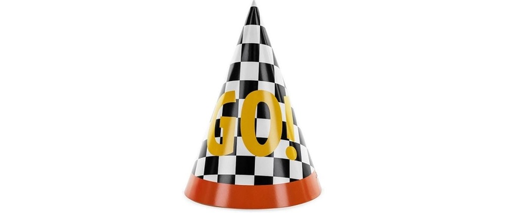 Partydeco Chapeaux de fête Voiture 16 cm, 6 pièces