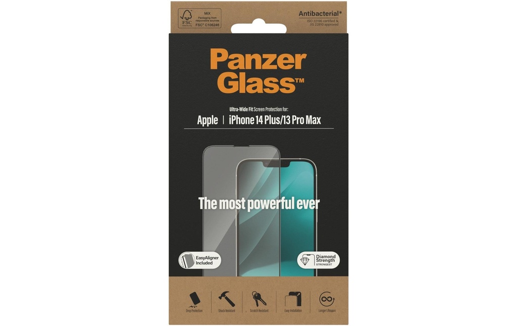 Panzerglass Protection d’écran Ultra Wide Fit iPhone 13 Pro Max/14 Plus
