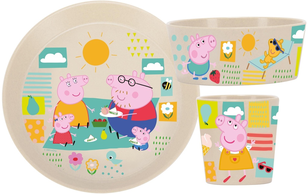 Koziol Service de table pour enfants Connect Peppa Pig, 3 pièces, beige