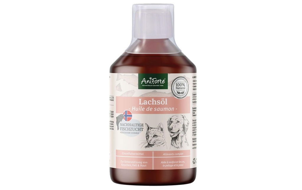 AniForte Supplément alimentaire pour chiens Huile de saumon, 500 ml