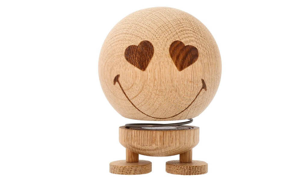 Hoptimist Objet à exposer Bumble Smiley Love Oak S 6.6 cm, Nature