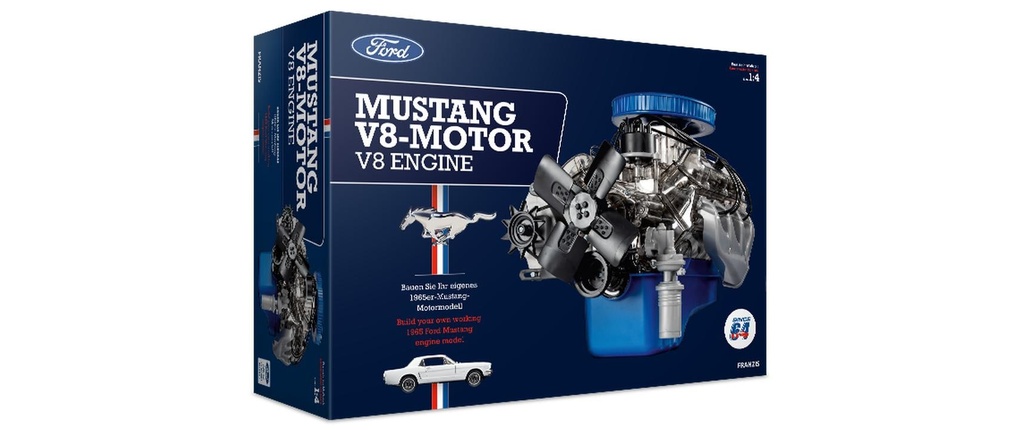 Franzis Kits de montage Moteur de la Ford Mustang V8 1:4, allemand/anglais