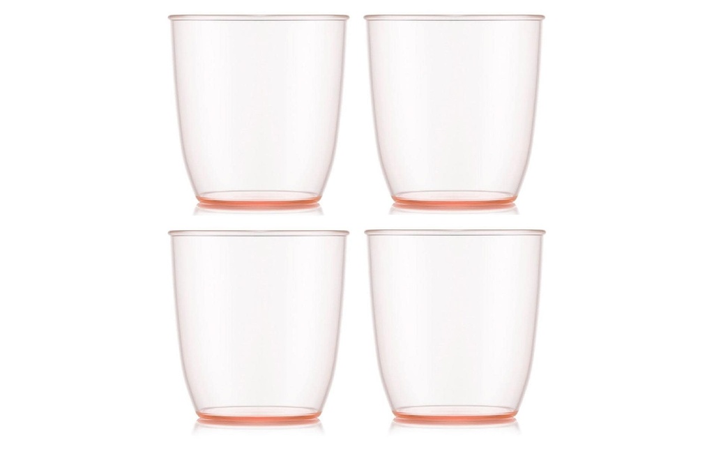 Bodum Gobelet de plein air Kvadrant 350 ml, rose, 4 pièces