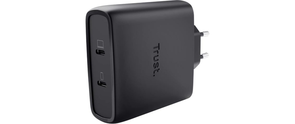 Trust Chargeur Maxo USB-C-GaN 100 W avec 2 connecteurs Noir