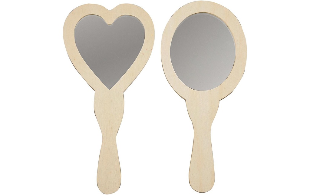 Creativ Company Article en bois Miroir à main 2 pièces
