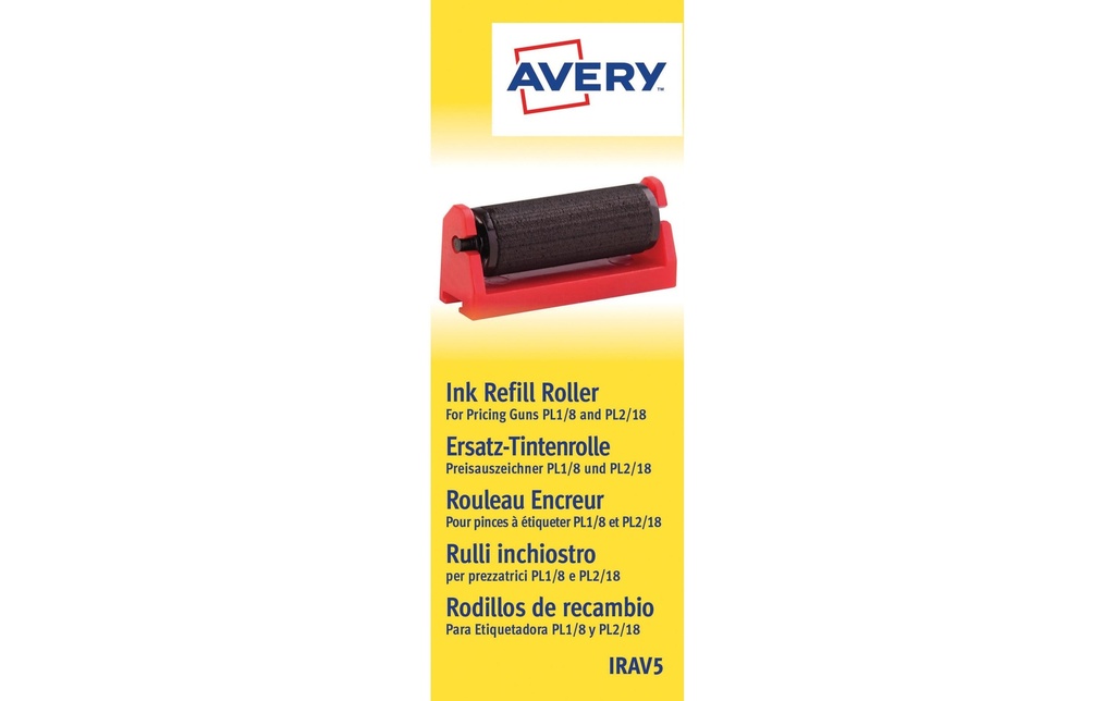 Avery Zweckform Rouleaux d'encre de rechange pour PL1/8 et PL2/18 Plastique noir