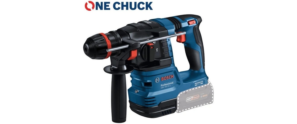 Bosch Professional Marteau perforateur sans fil avec ONECHUCK GBH 18 V-22 X 2x batterie en L-BOXX