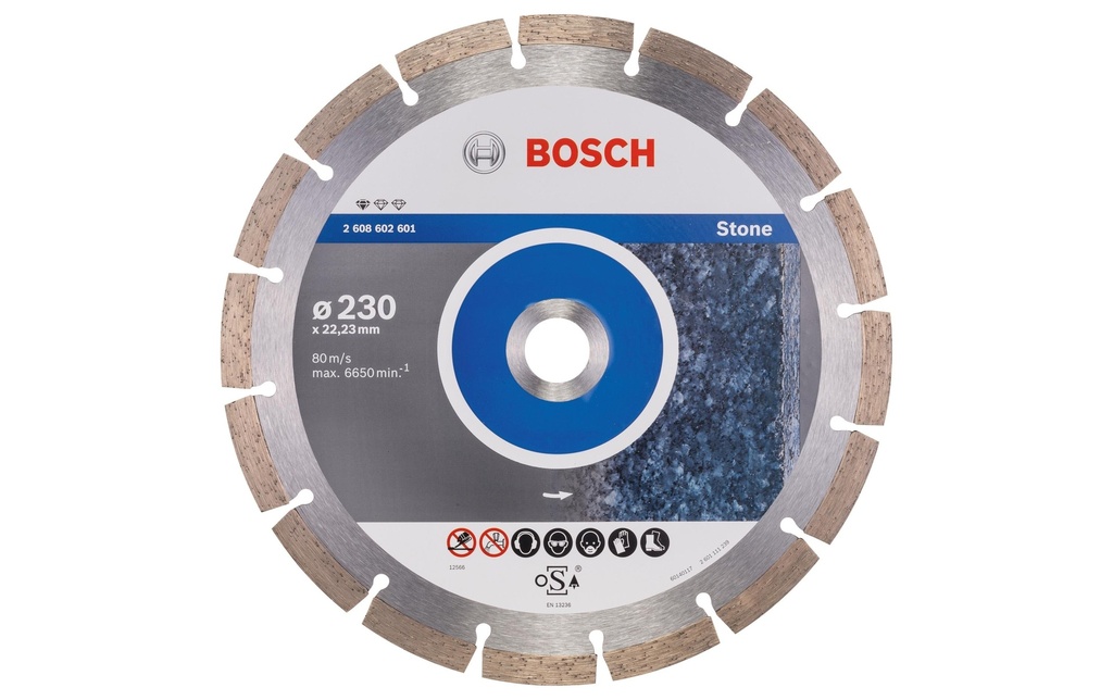 Bosch Professional Disque à tronçonner diamanté Standard for Stone, 230 x 2.3 x 10 mm