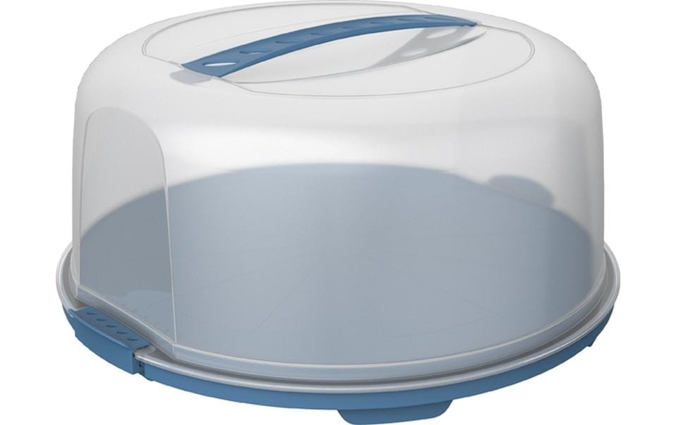 Rotho Boîte de transport pour gâteau Fresh haut, Bleu/Transparent