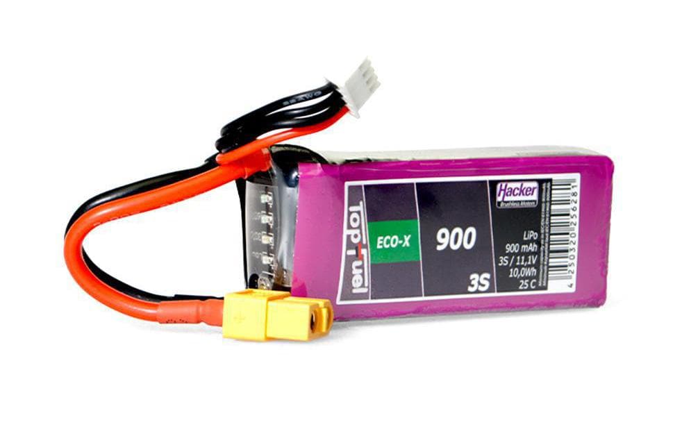 Hacker Batterie RC LiPo 900 mAh 11.1 V 25C TopFuel ECO-X