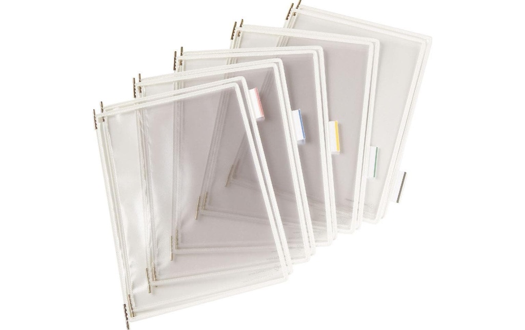 Tarifold Porte-documents Pochettes transparentes T-Display Blanc 10 pièces