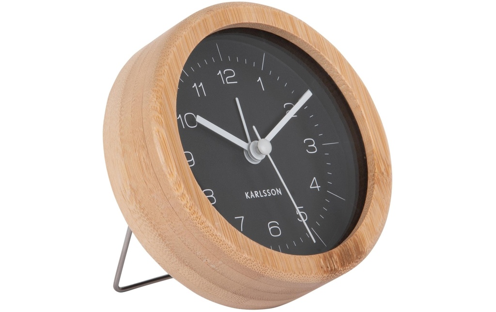 KARLSSON Réveil classique Neat Round Bambou / noir