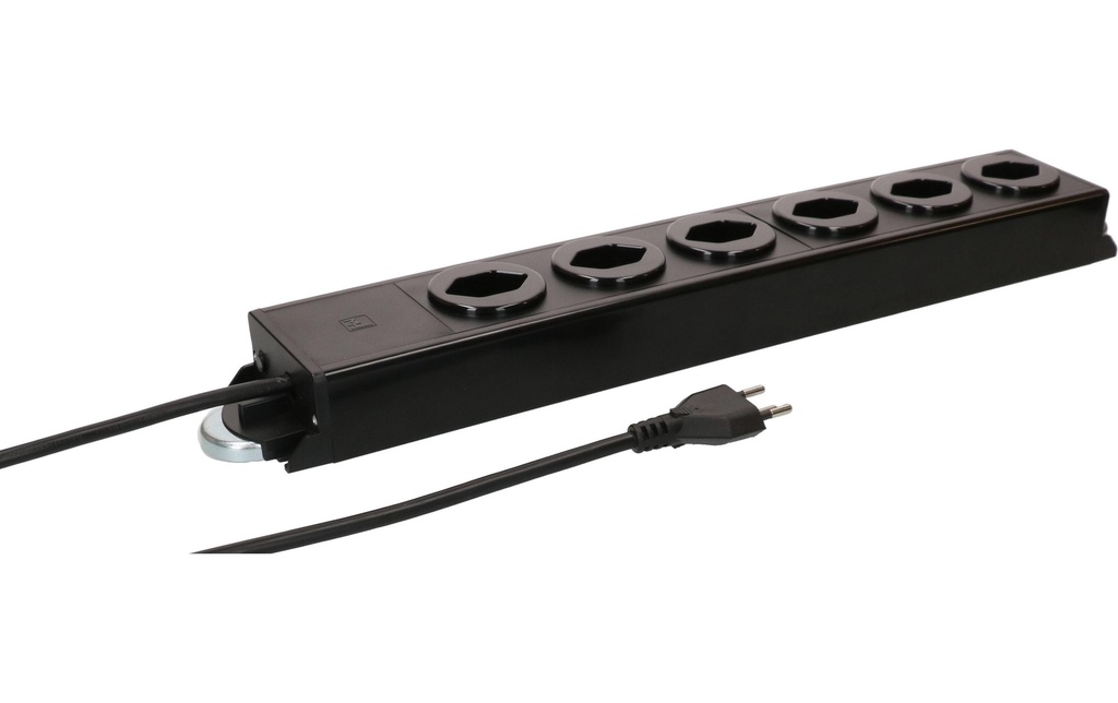 Max Hauri Prise multiple Power Line 6x type 13 1.5m magnétique Noir