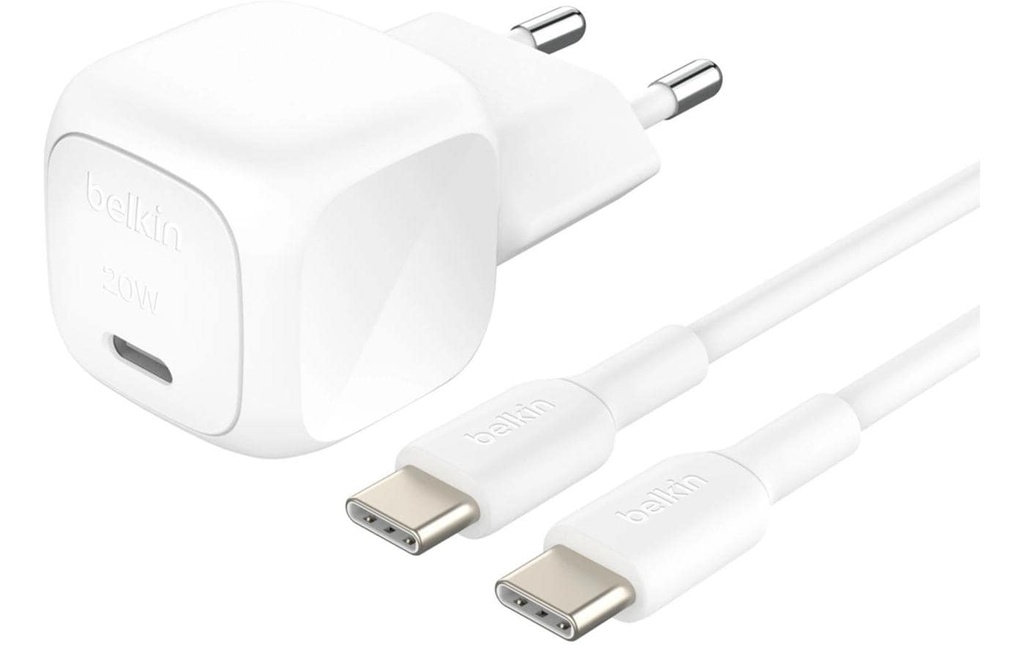 Belkin Chargeur mural USB BoostCharge avec câble 20 W, blanc