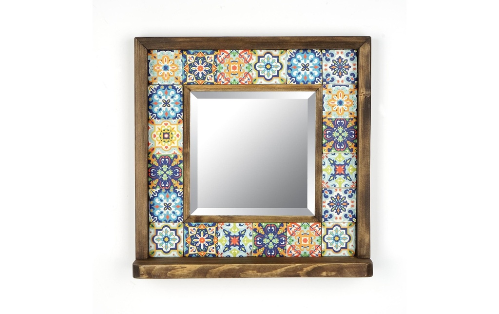 Woody Fashion Miroir Sto016 32.5 x 33 cm, Multicolore