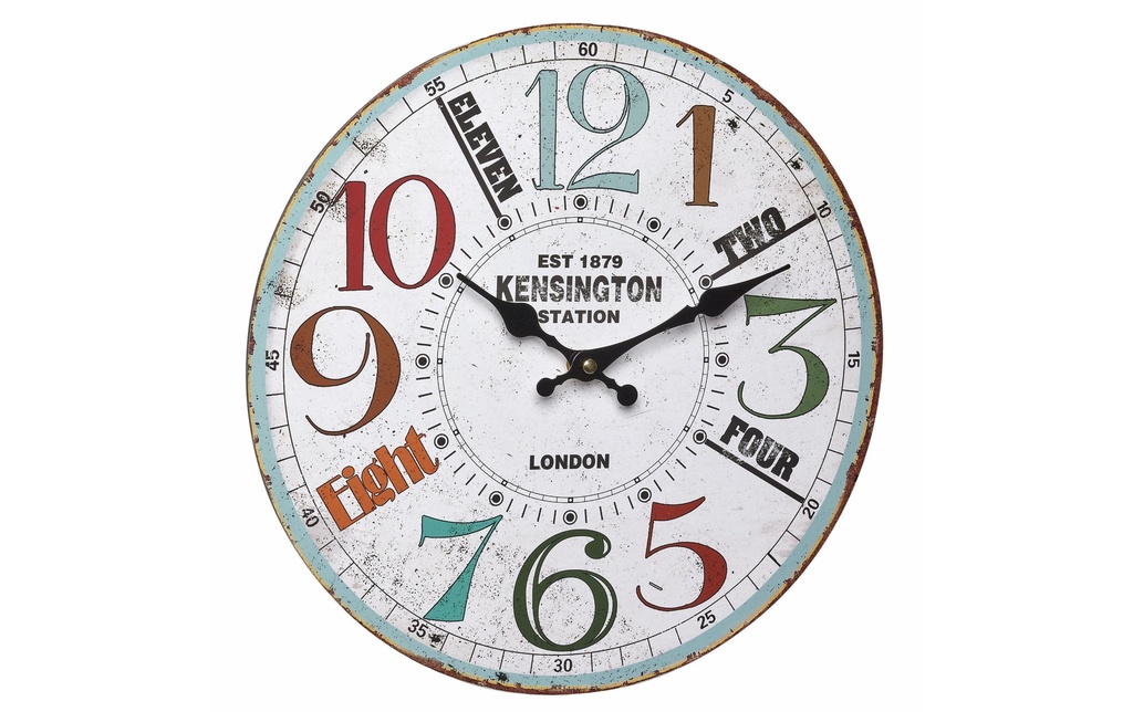 TFA Dostmann Horloge murale Vintage Kensington Ø 33.7 cm, Multicolore