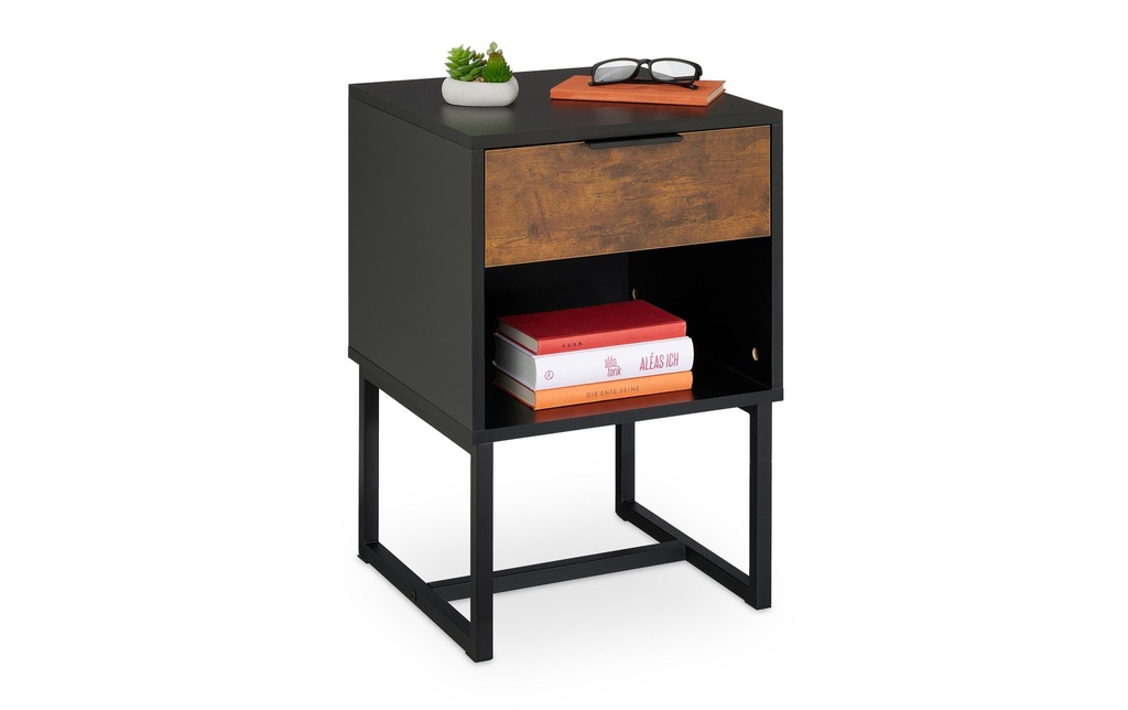 relaxdays Table de nuit 60.5 x 40 x 41.5 cm