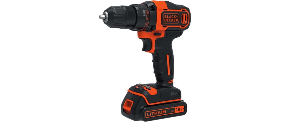 BLACK+DECKER Perceuse-visseuse sans fil BDCDD186K Kit