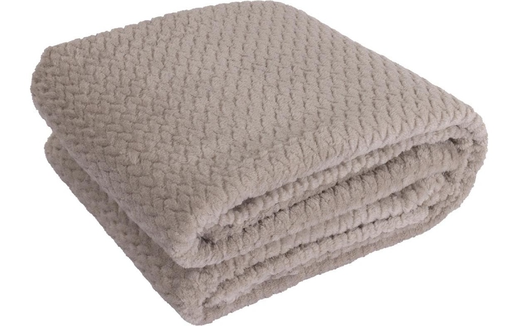 Hubatka Couverture Plaid uni 220 x 180 cm, Sabler