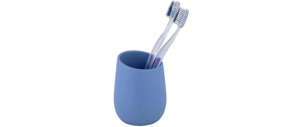 Wenko Gobelet à dents Badi Céramique Bleu ciel