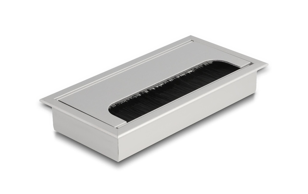 Delock Cadre de montage pour table avec brosse 160x80x28mm, Argent