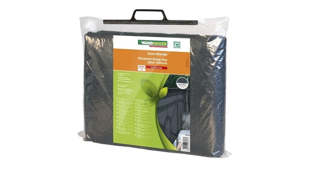 Windhager Protection contre les regards Panneau de clôture 1,0x5m, anthracite, sac libre-service
