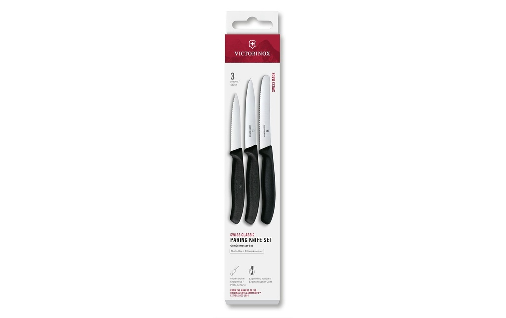 Victorinox Set de couteaux à légumes Swiss Classic, Noir