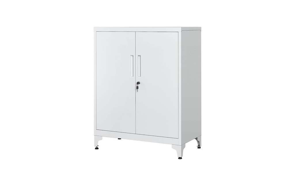 Songmics Armoire de stockage en métal 40 x 80 x 90 cm, blanc