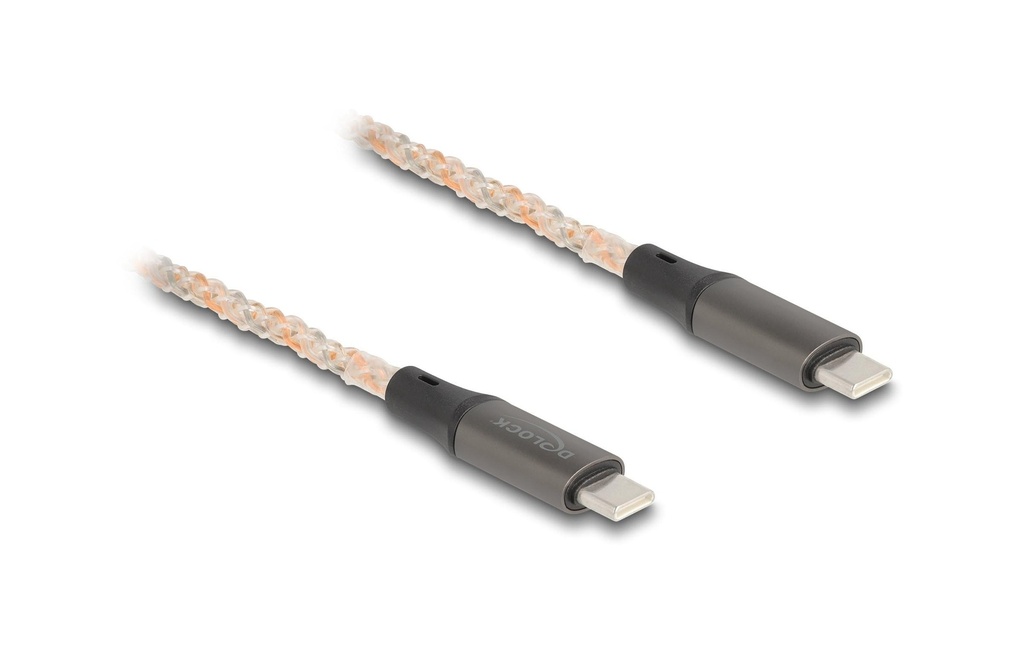 Delock Câble USB 2.0 illumination RGB, PD 3.0, USB-C - USB-C 1.2 m